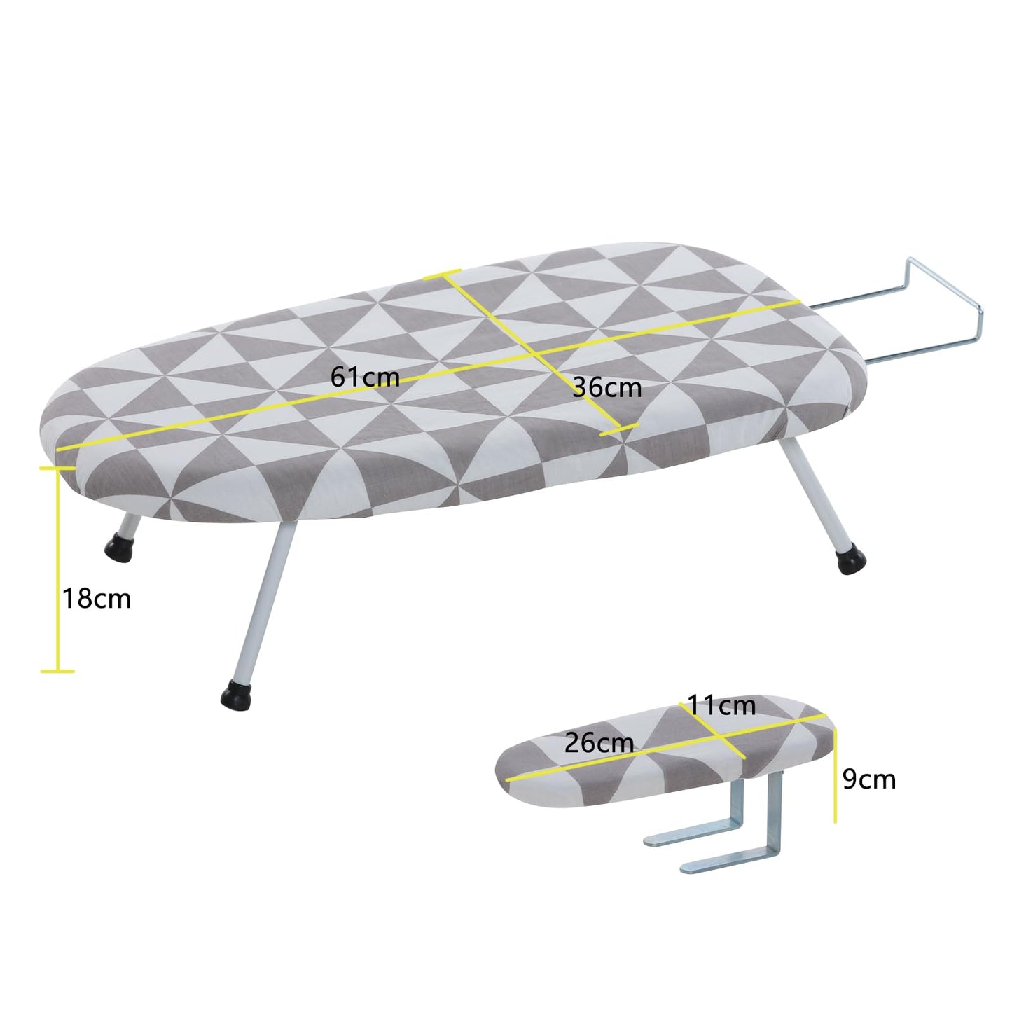 Foldable mini ironing board