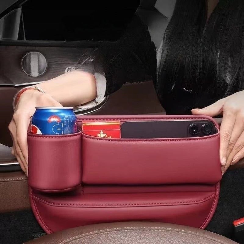 Car Seat Gap Filler and Organizer with a built-in cup holder