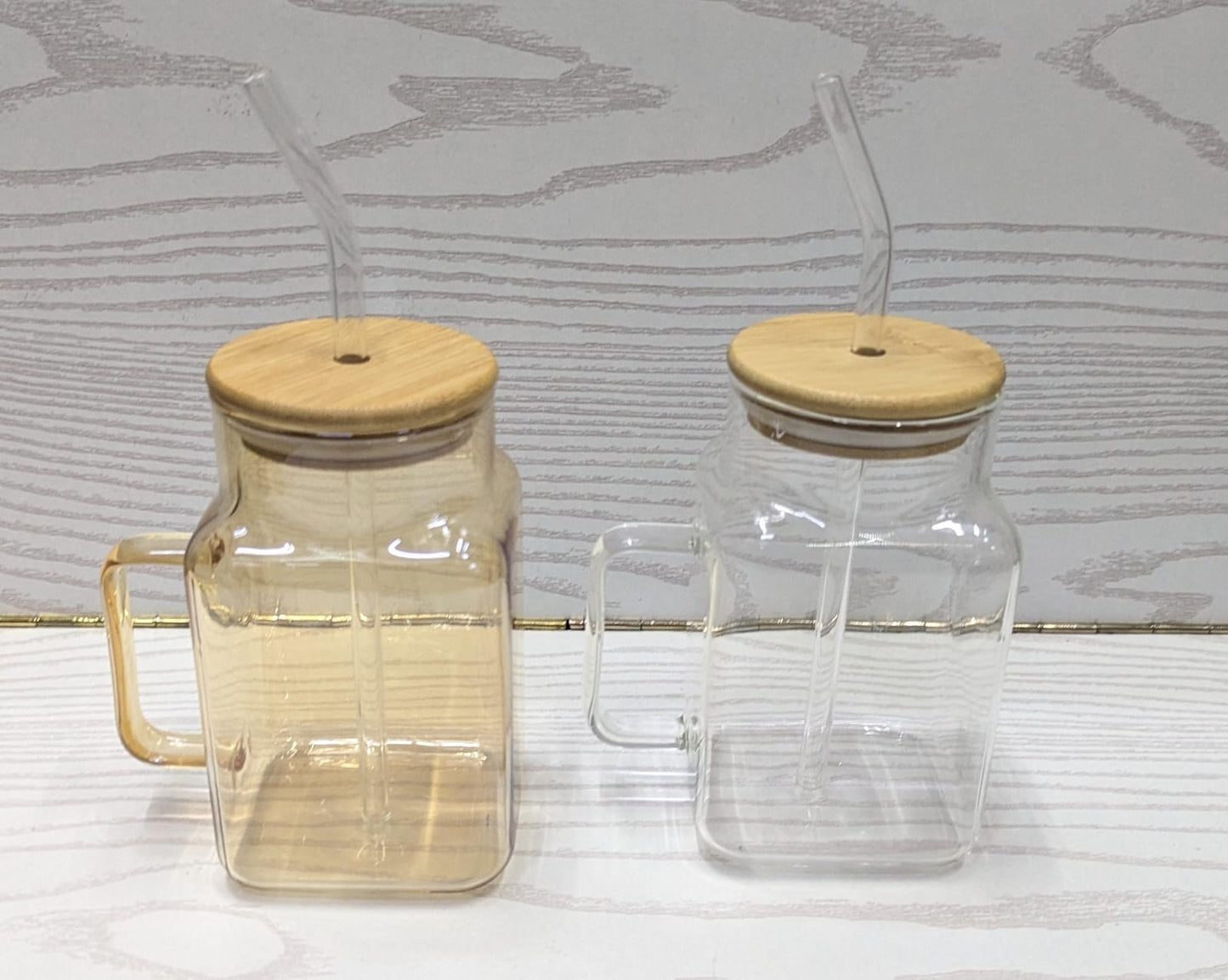620ml high quality borosilicate glass cup with handle and bamboo lid
