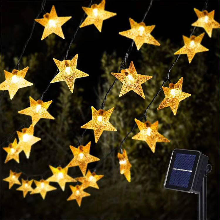 Solar Powered Outdoor Star Fairy Lights – 12M, 100 Stars Christmas Theme-