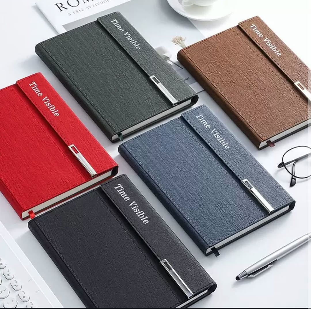 *Business Tri-Folding Minute Book Hard Shell Magnetic Notebook -B5