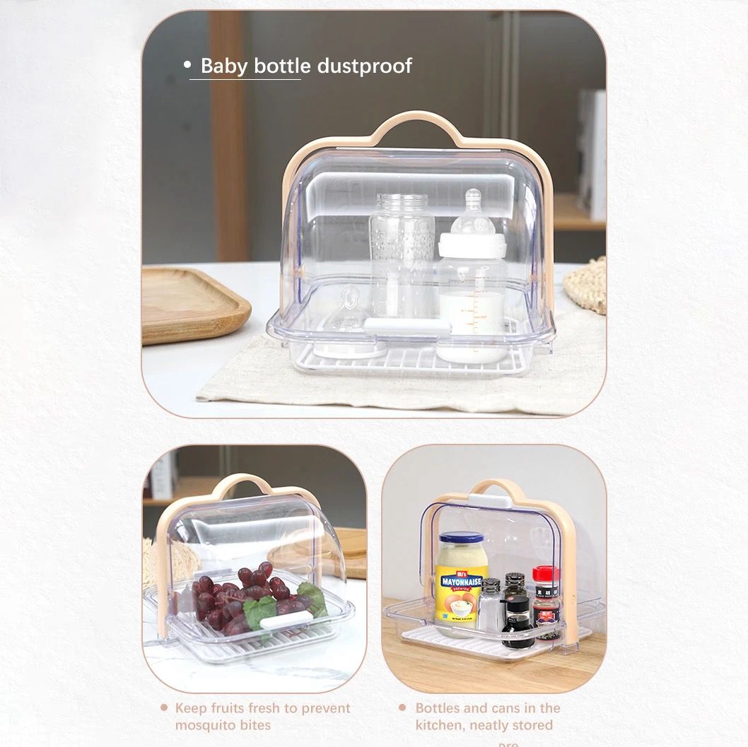 Portable plastic bread storage box with a roll up lid