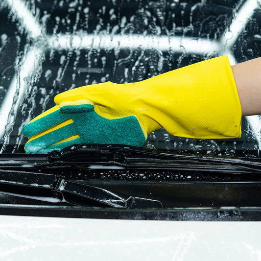 Latex Dishwashing/ Cleaning Gloves with Scouring Pads