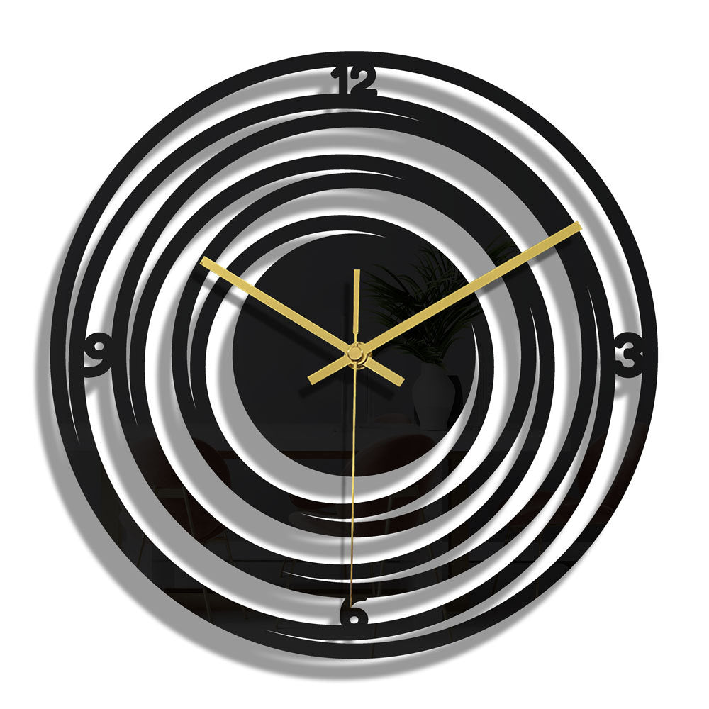 Fashion wall decor Wall Clock 3D Dimensional Black Acrylic Round Digital Wall Clock For Home Decoration Wall Clock