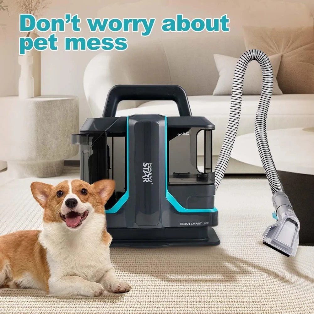 Wet and Dry Vacuum Handheld Portable Corded Sofa Carpet Cleaner Fabric Double Head Stain Fabric Cleaning Machine