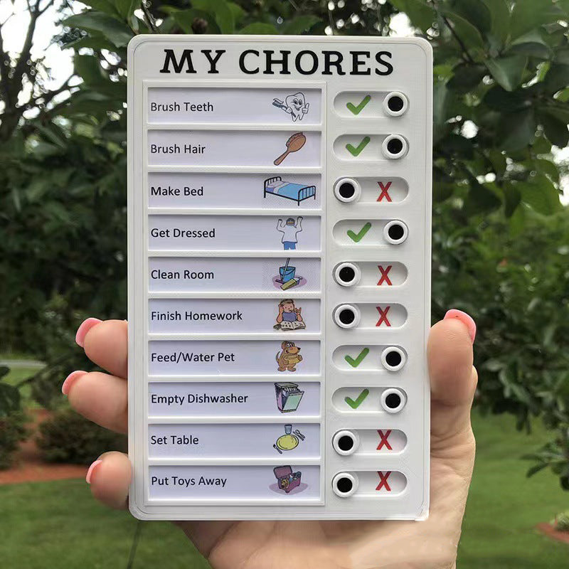 Plastic Kids' Chore Checklist Board