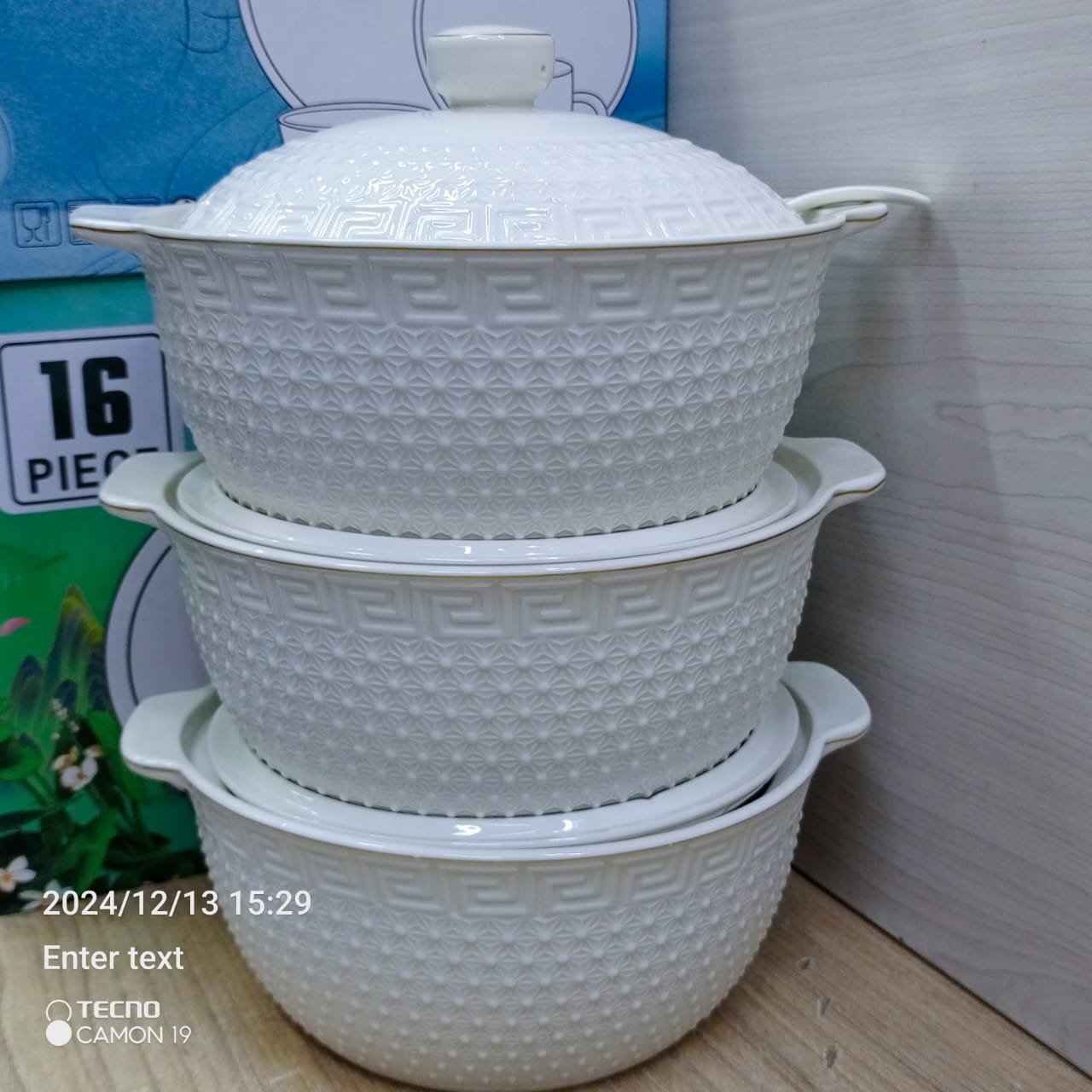 3pcs ceramic serving bowls