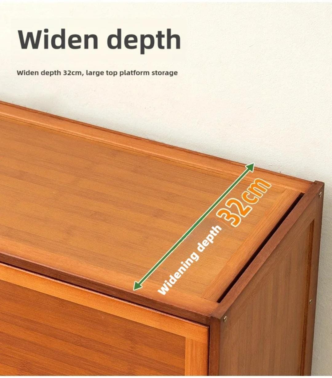 Flip side Bamboo shoe cabinet/storage shelf