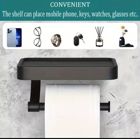 New Stainless Steel Toilet Paper Holder with Phone Shelf