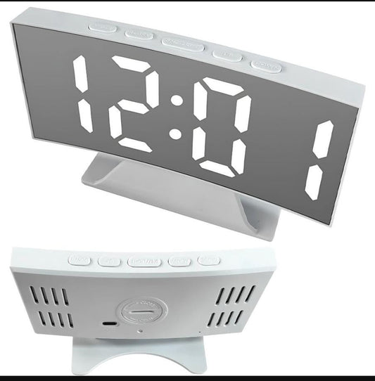 Electronic digital LED mirror Alarm clock with thermometer and memory