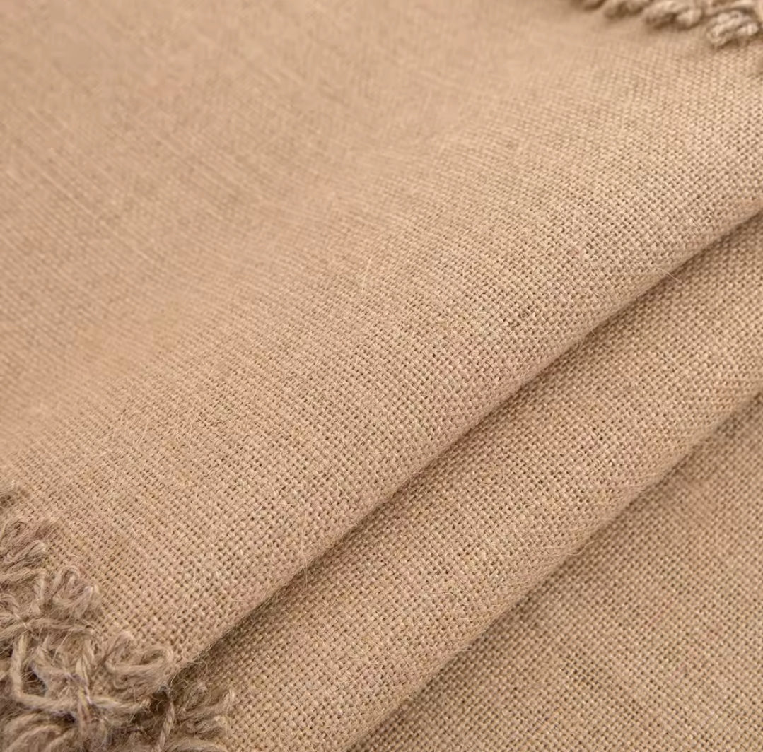 Natural Burlap Linen Woven Table
