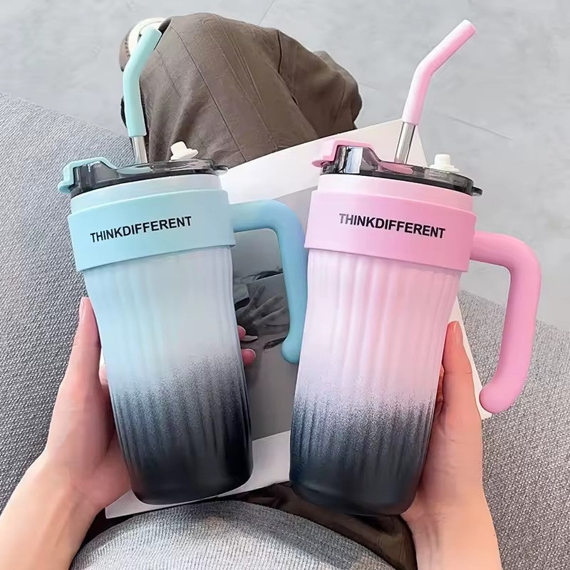 860ml Insulated Tumbler with Handle |Spill Proof| Coffee cup Travel Car Thermos Cup,hot and cold vacuum  flask ,Water Bottle for Sport,Office,Ice Drink,Hot Beverage