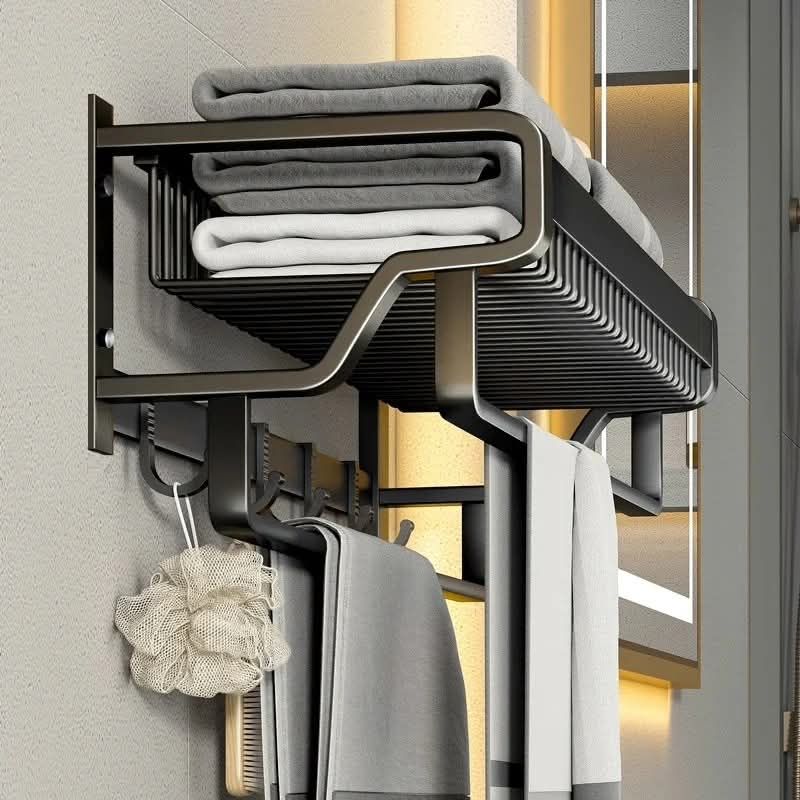 7pcs Multifunctional Aluminum Bath Towel Storage Rack Set Bathroom Storage Rack