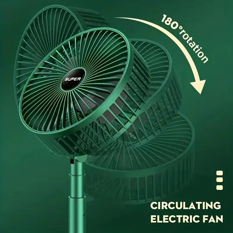 Desktop foldable fan, retractable folding fan table portable fan charging usb home low noise high duration standby 3 speed electric fan
