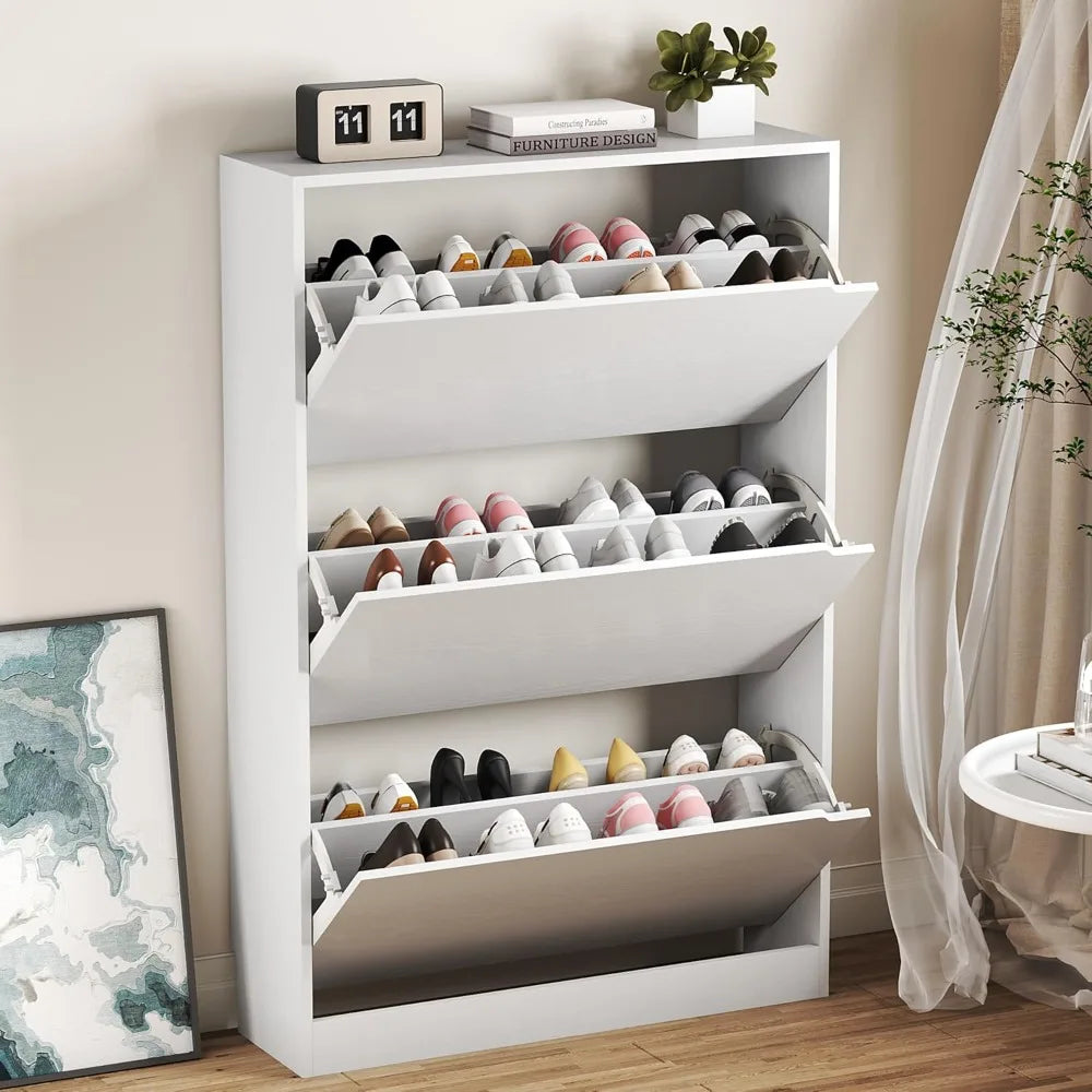 Bucket flip shoe rack