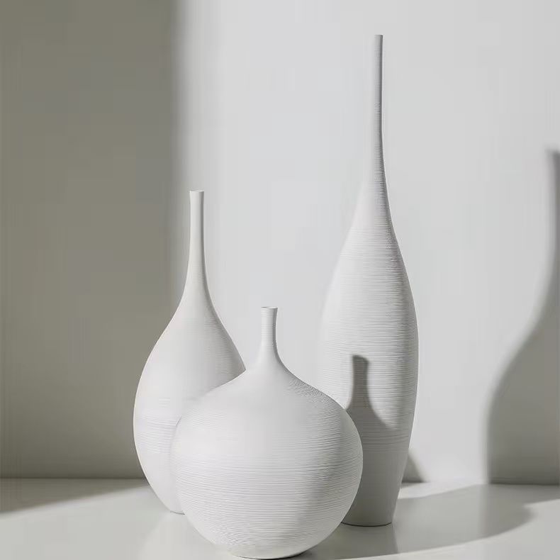 ▪️Luxury 3pc white brushed decor vases