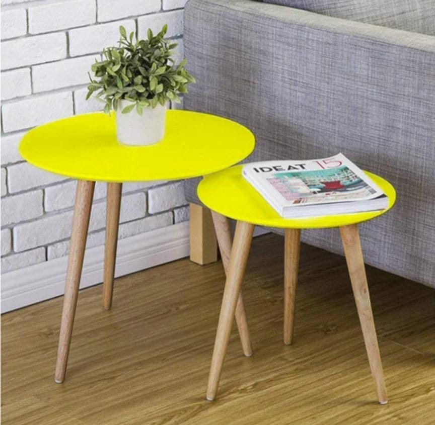 Set of 2 modern round nesting tables