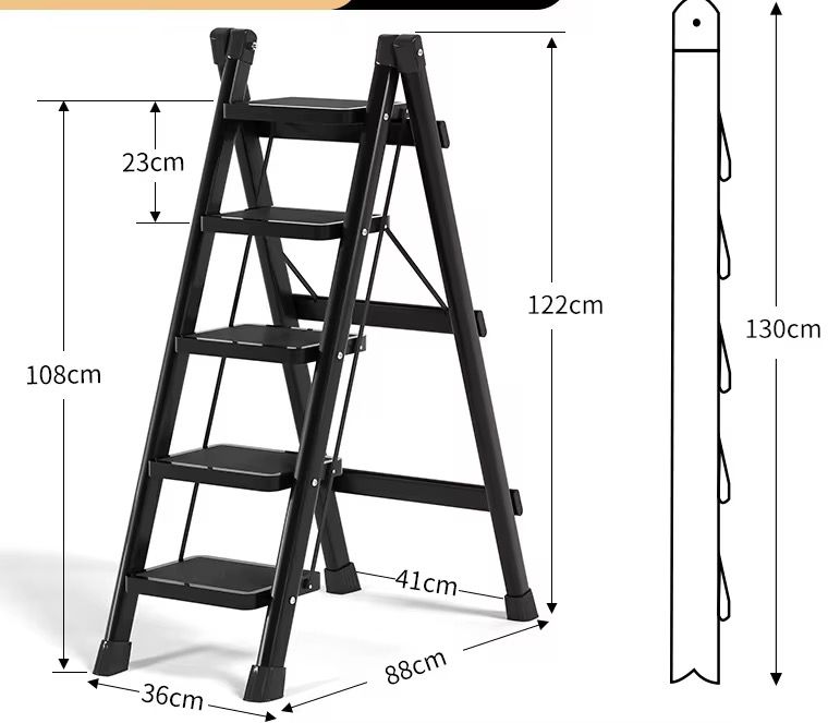 Anti-slip Black Foldable Stepper Ladder

🪜