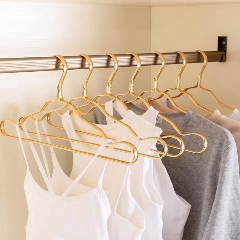 Aluminum Alloy Clothing Hanger 5pcs Golden Durable Domestic Coat Adult Children Hanging Supplies Organizer