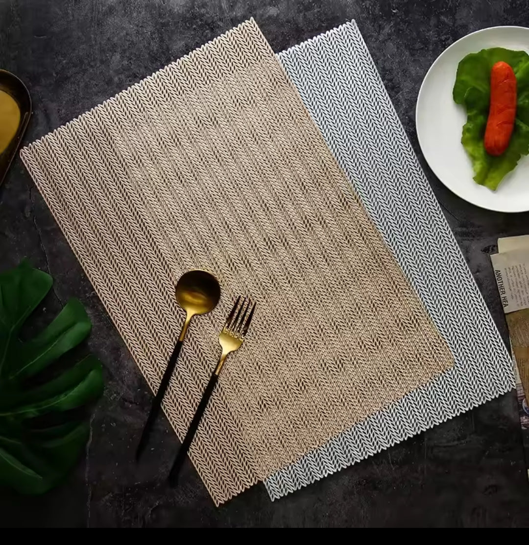 6pc placemats washable vinyl for dining table durable table mat