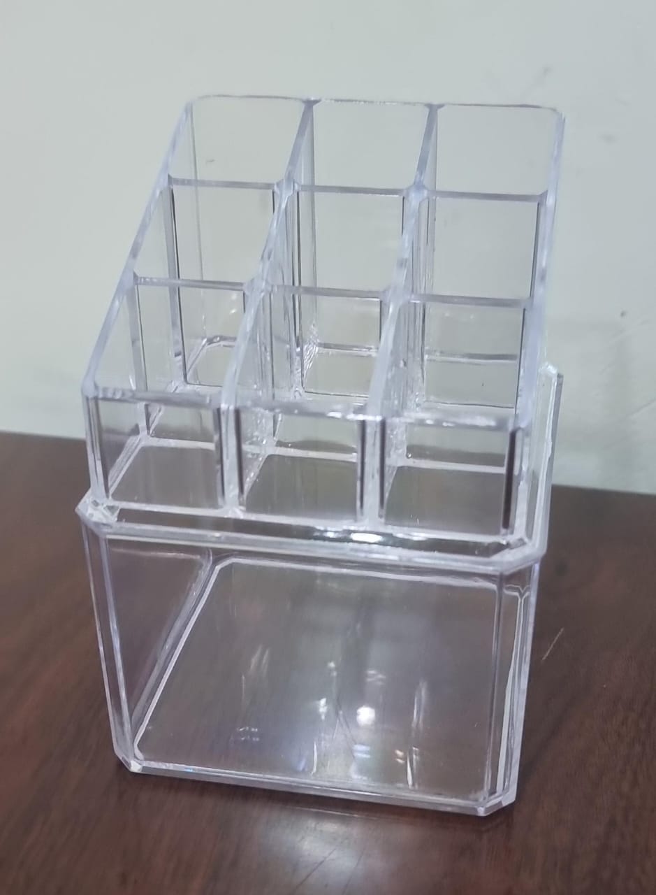 9 grid 2 layer acrylic cosmetics organizer