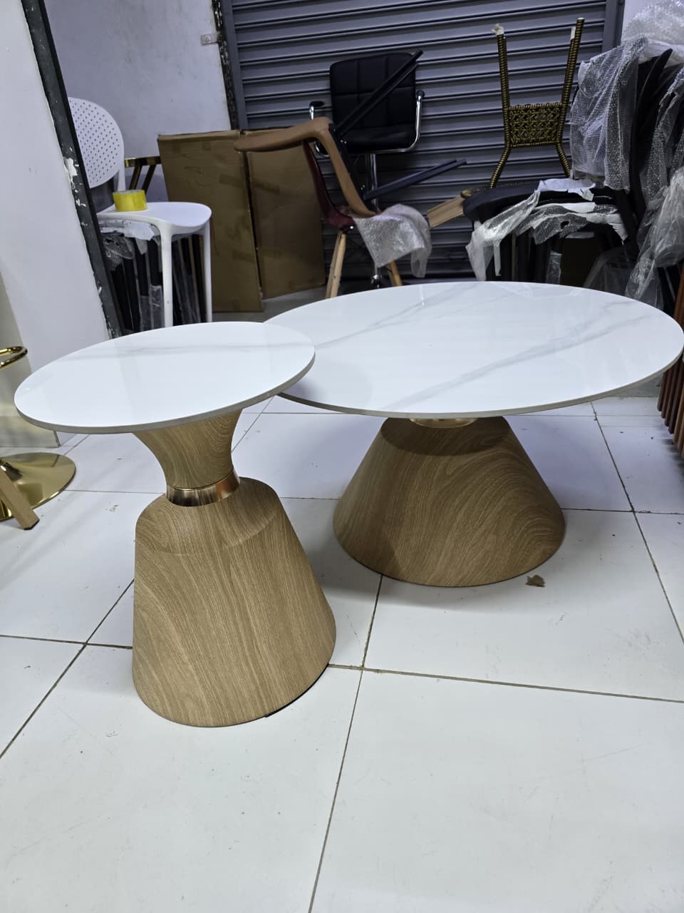 Classic Side Table Living Room Decor Modern Marble Round Coffee Table Sofa Side Table Mobile Snack Table Furniture Home Bedroom Stable