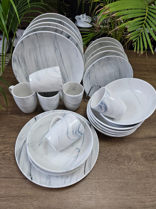 24 pieces marble dinnerset