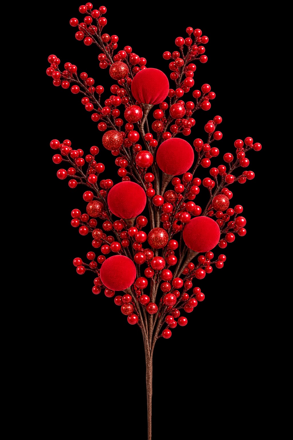 Christmas Decorative Berry with Velvet balls