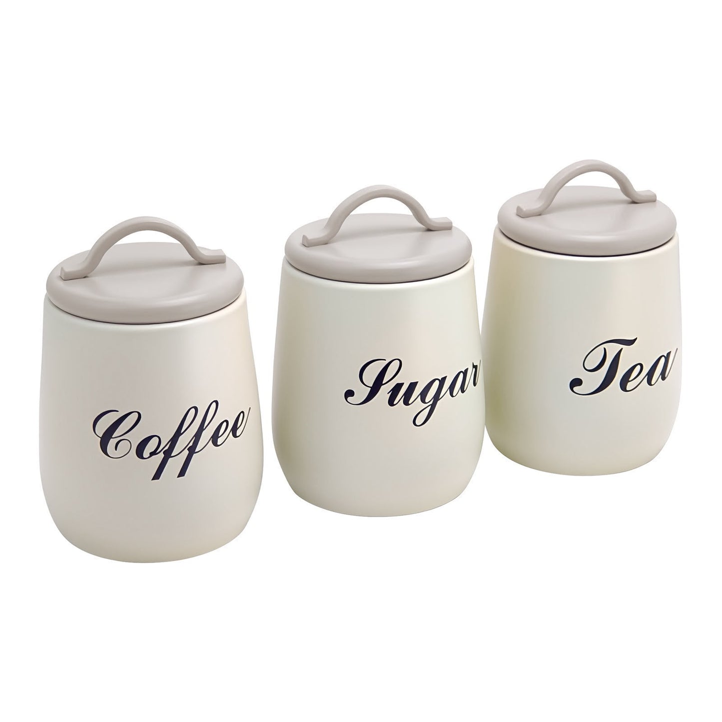 Rustic-style 3-piece kitchen storage canister set