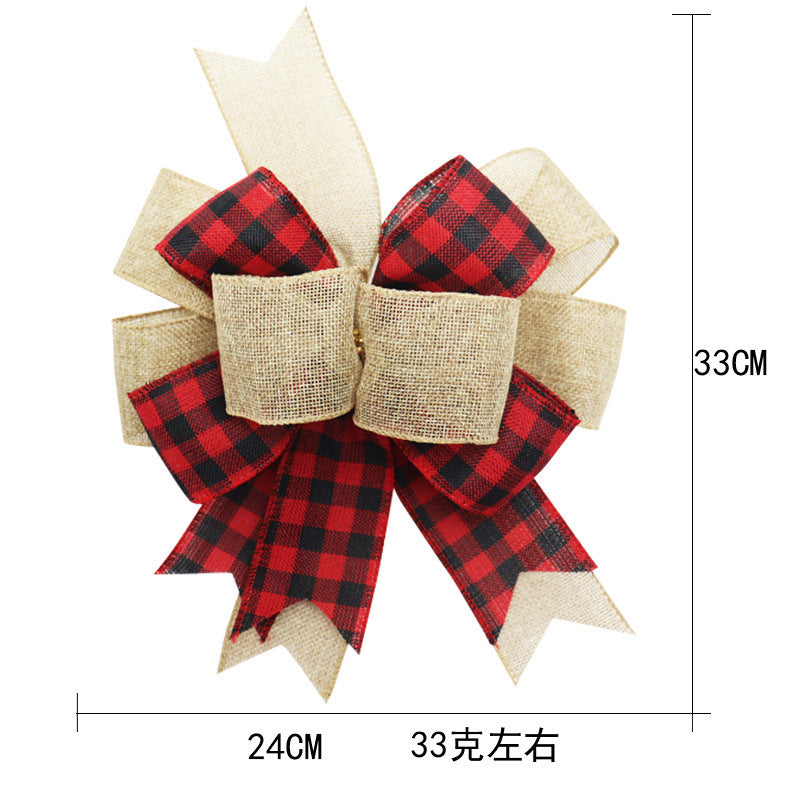 Christmas black and white/ red and black  plaid bow