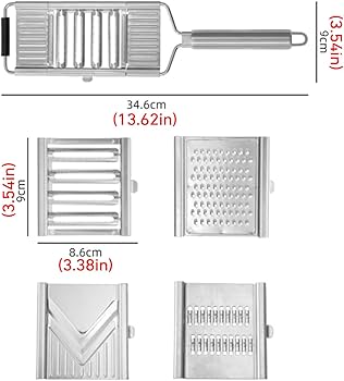 New generation 4in1 stainless steel multiple grater with 4 interchangeable blades