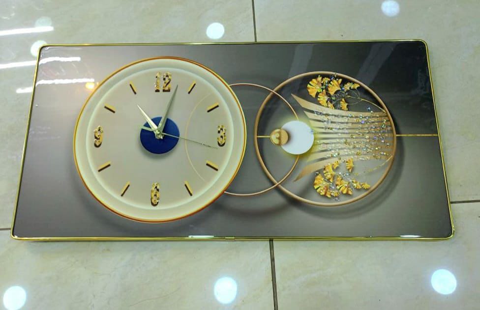 Crystal porcelain decorative painting with clock 30x60