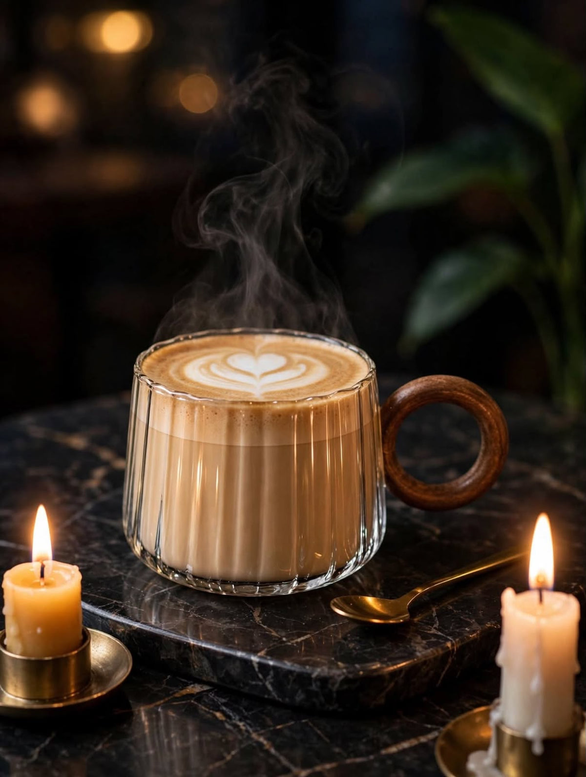 Ribbed latte borosilicate Glass Mug
6pc
