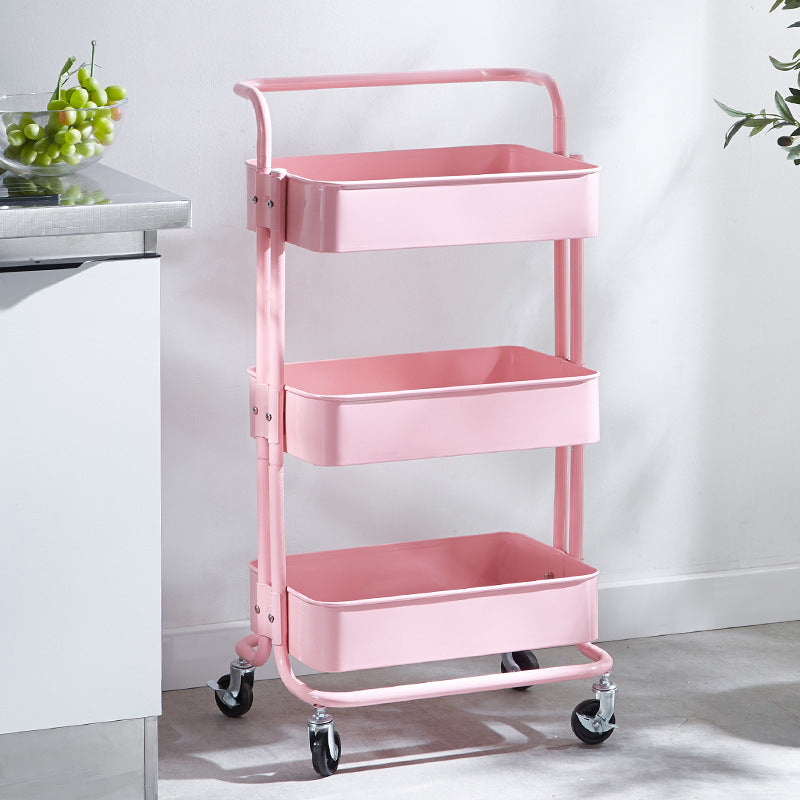 Multi-functional movable trolley storage rack( full metallic)