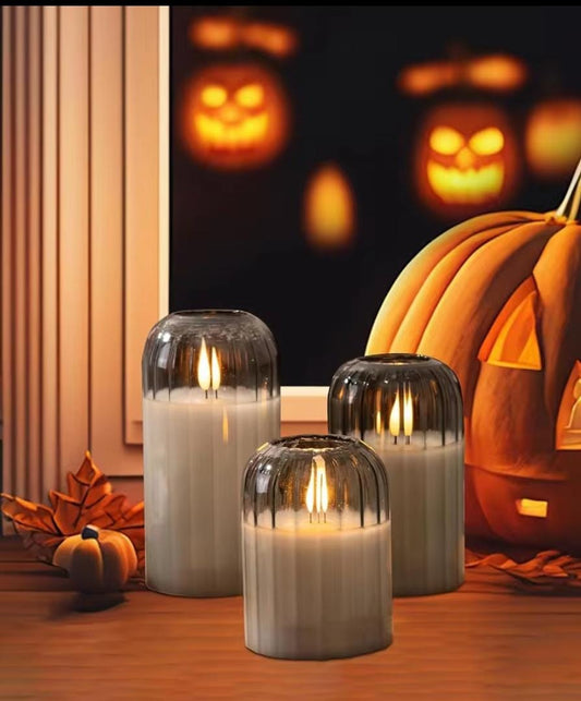 3 in 1 Advanced Glass LED decor lighting candle
