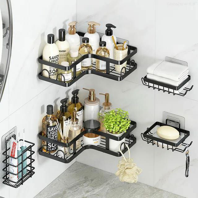 5pcs corner Shower caddy shelf/Bathroom organizer