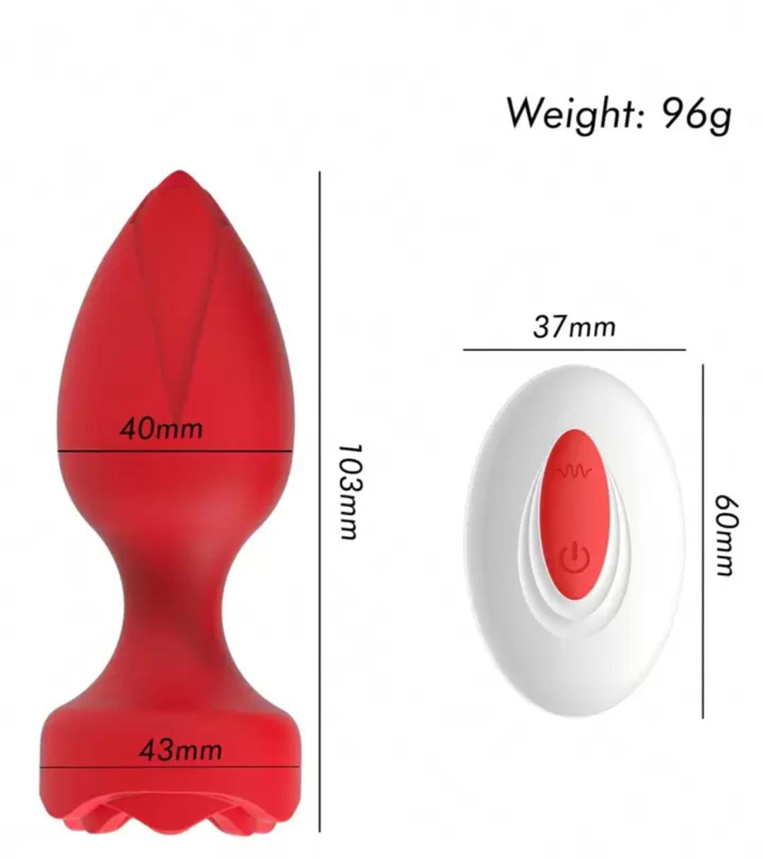 Rose Toy Anal Vibrator Dildo Butt Plug Vibrator Sex Toys for Men Women Remote Control G-Spot Anal Vibrator Prostate Massager