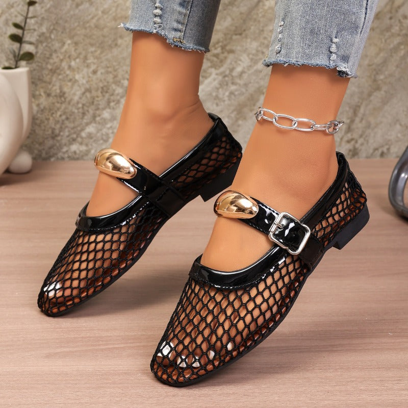 *New Women Sandals Mesh Breathable Fashion Versatile Sandals Women Flat Soft Soled