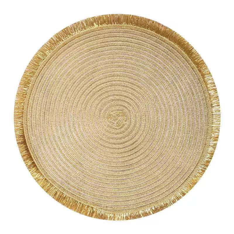 High Quality Round Shimmery Gold Placemats/Tablemats