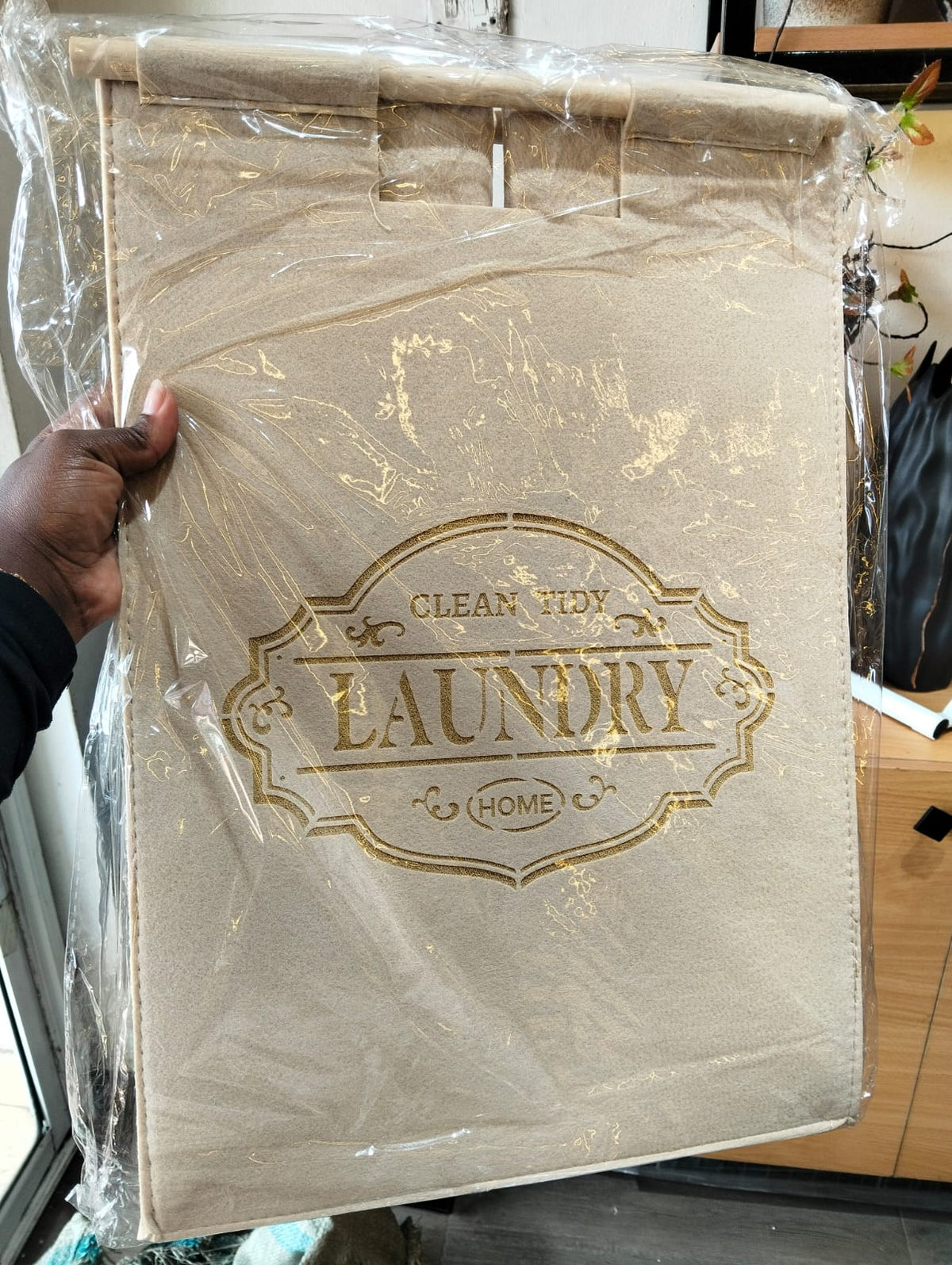 Large Capacity Foldable Laundry basket  with lid and Handles