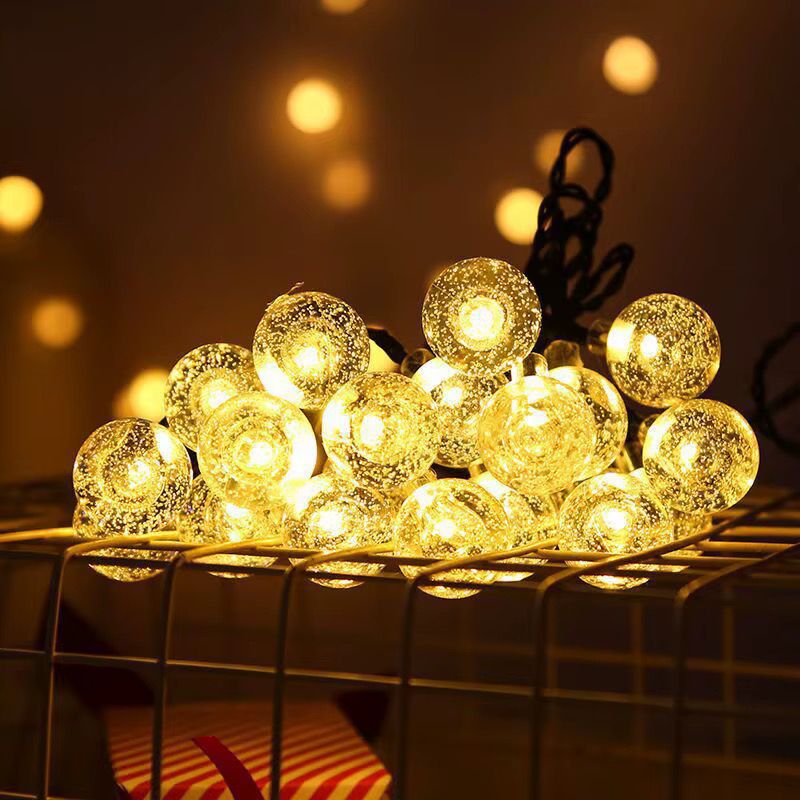 Solar Powered Outdoor Ball String Christmas Lights – 12M Roll -100 Balls