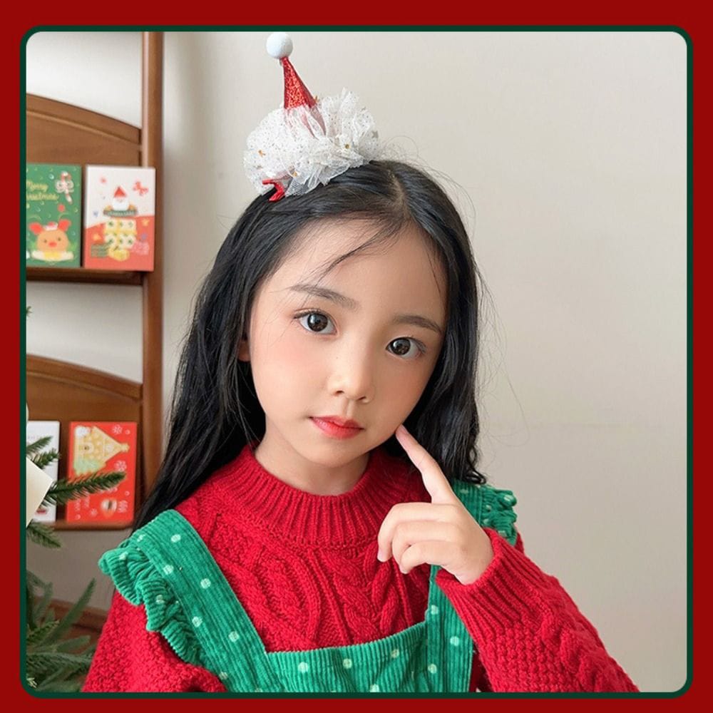 Merry Christmas Decor Christmas Hairpin Sequin Bowknot Children Deer antler Hair Clip Snowflake Plush Christmas Hat Headband