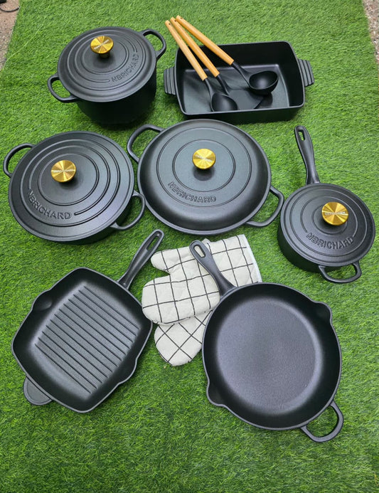 12 pcs Enamel Cast iron cooking pots
