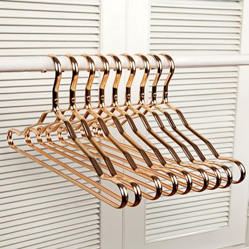 Aluminum Alloy Clothing Hanger 5pcs Golden Durable Domestic Coat Adult Children Hanging Supplies Organizer