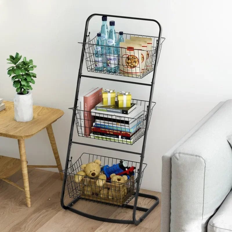 Metallic mesh 3 LAYER STORAGE RACK