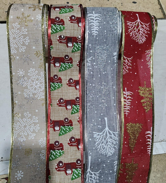 5 meters Christmas themed ribbon colors available