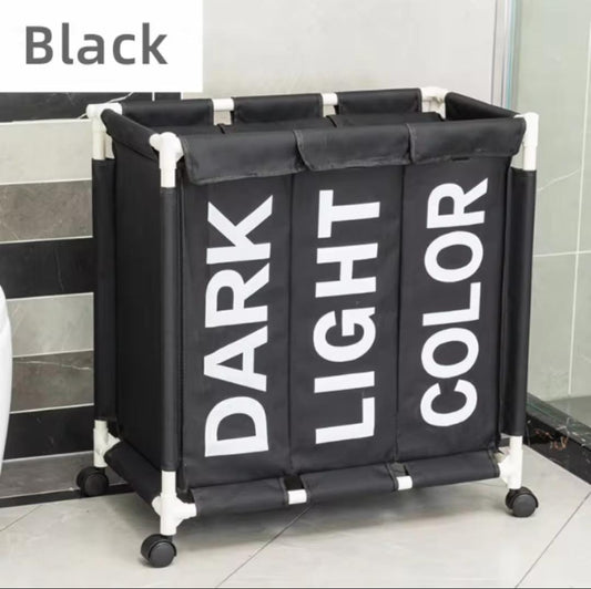 Laundry basket with wheels