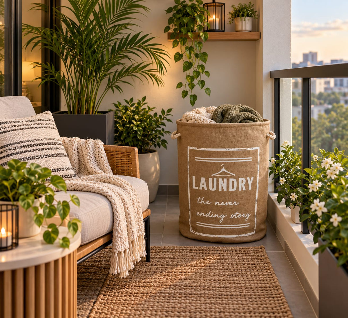 Large Capacity Foldable Laundry basket with lid and Handles