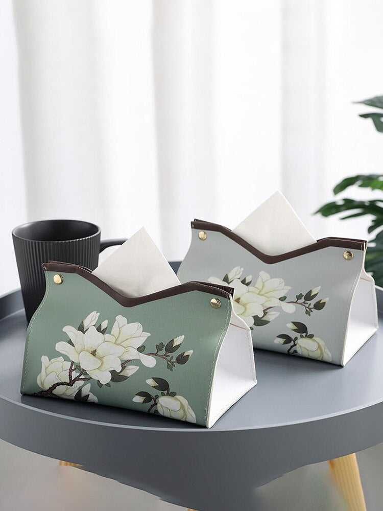 Tissue Box Organizer PU Leather Home Living Room Desktop Drawer Napkins Storage Car Toilet Paper Holder Bag Shop Tissue Box