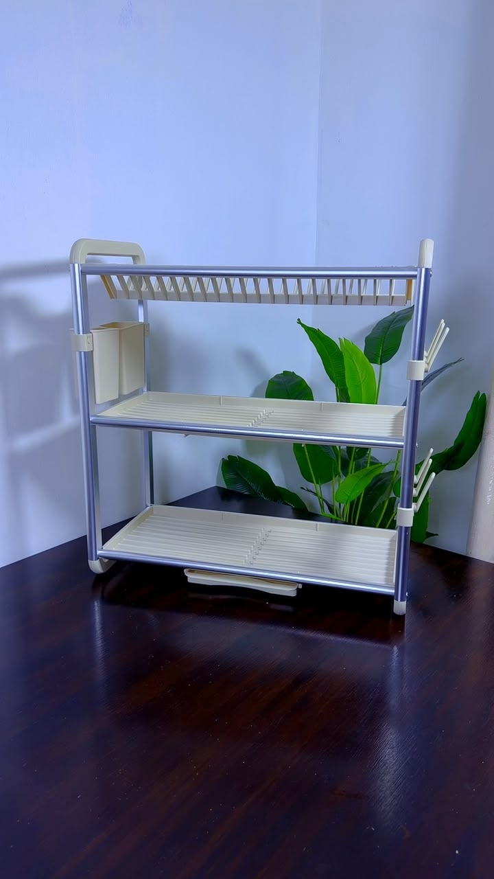 3-Tier Cream Dish Rack